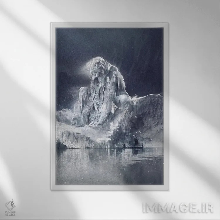 تابلو دکوراتیو یوتون غول یخی اثر ایکارونا - نمای قابدار سفید