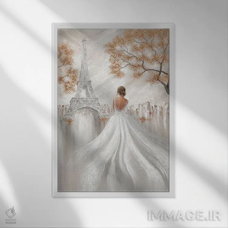 تابلو دکوراتیو Paris Flair,ظرافت ایفل، جلوه پاریس اثر ایزابیلا کارولویچ - نمای قابدار سفید