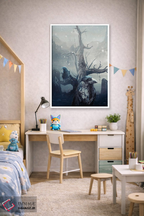 تابلو دکوراتیو هوگین و مونین کلاغ های نورس اثر ایکارونا - D1W