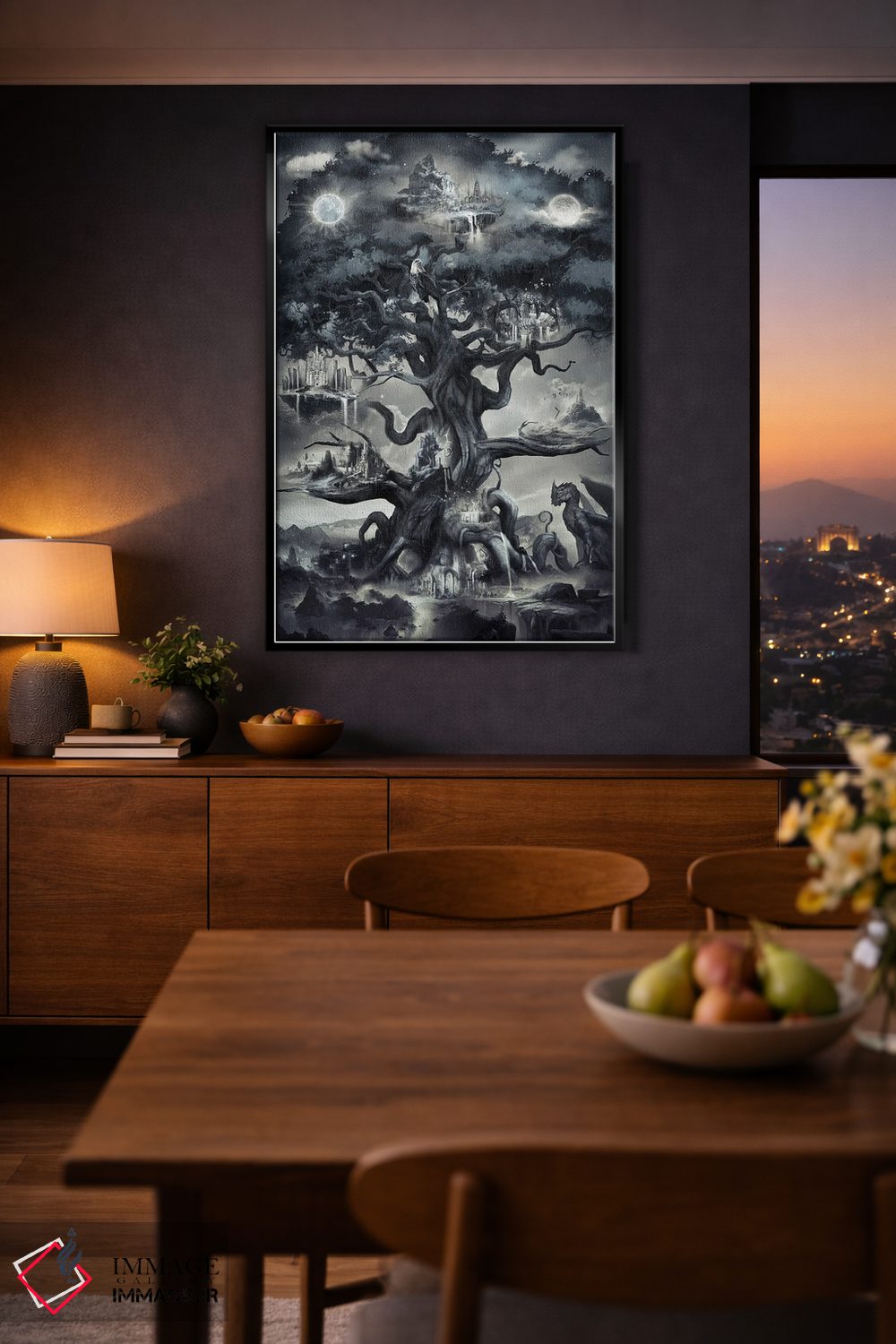 تابلو دکوراتیو ایگدراسیل درخت جهان نورس اثر ایکارونا - D2B