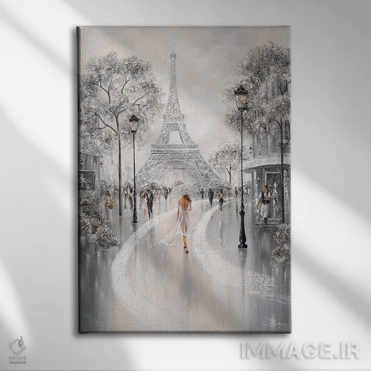 تابلو دکوراتیو Flair Of Paris,برج ایفل، رنگ وبوی پاریس اثر ایزابیلا کارولویچ - نمای روبهرو روی دیوار