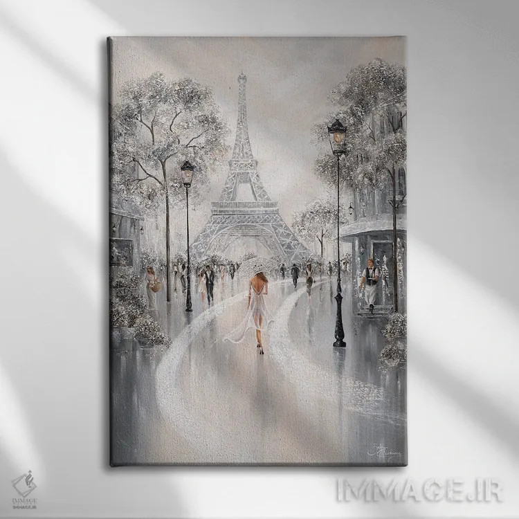 تابلو دکوراتیو Flair Of Paris,برج ایفل، رنگ وبوی پاریس اثر ایزابیلا کارولویچ - نمای روبهرو روی دیوار