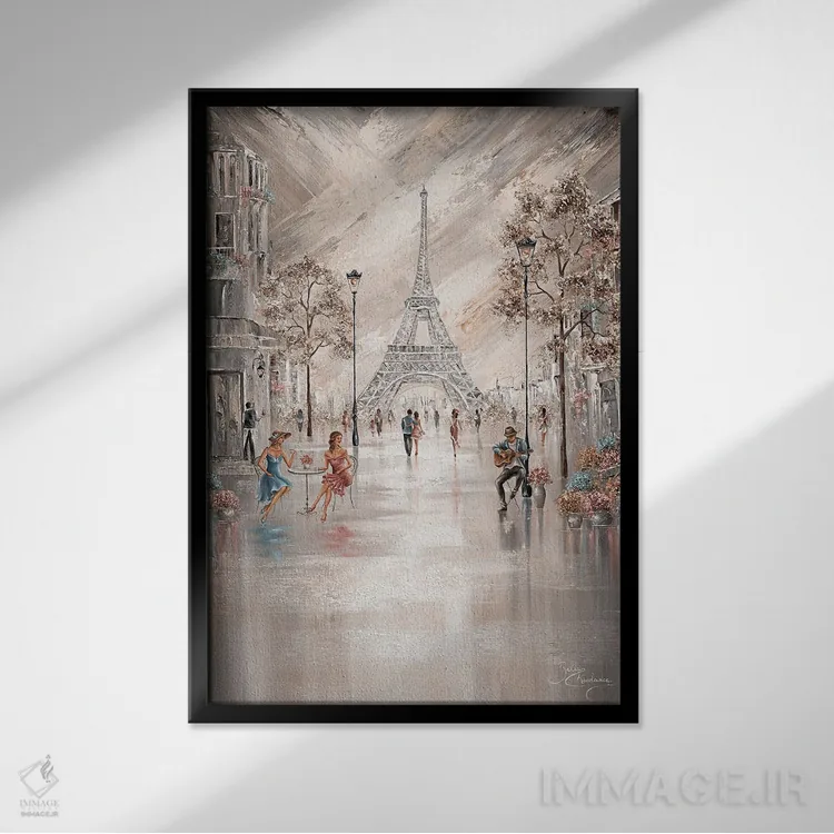 تابلو دکوراتیو شکوفه های چای شیرین اثر ایزابیلا کارولویچ - نمای قابدار مشکی