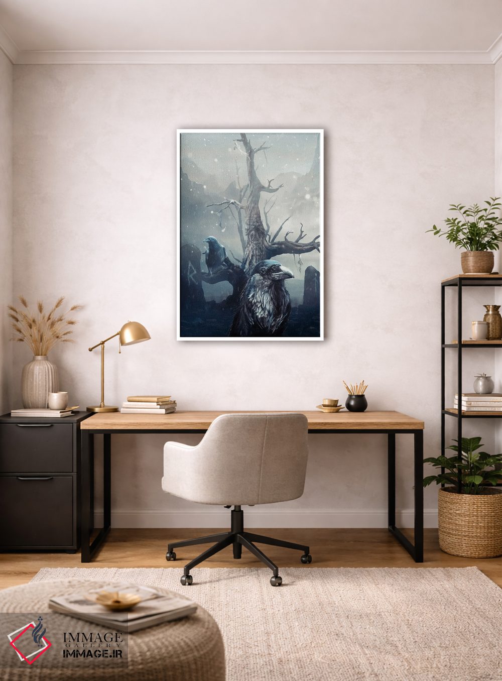 تابلو دکوراتیو هوگین و مونین کلاغ های نورس اثر ایکارونا - D4W