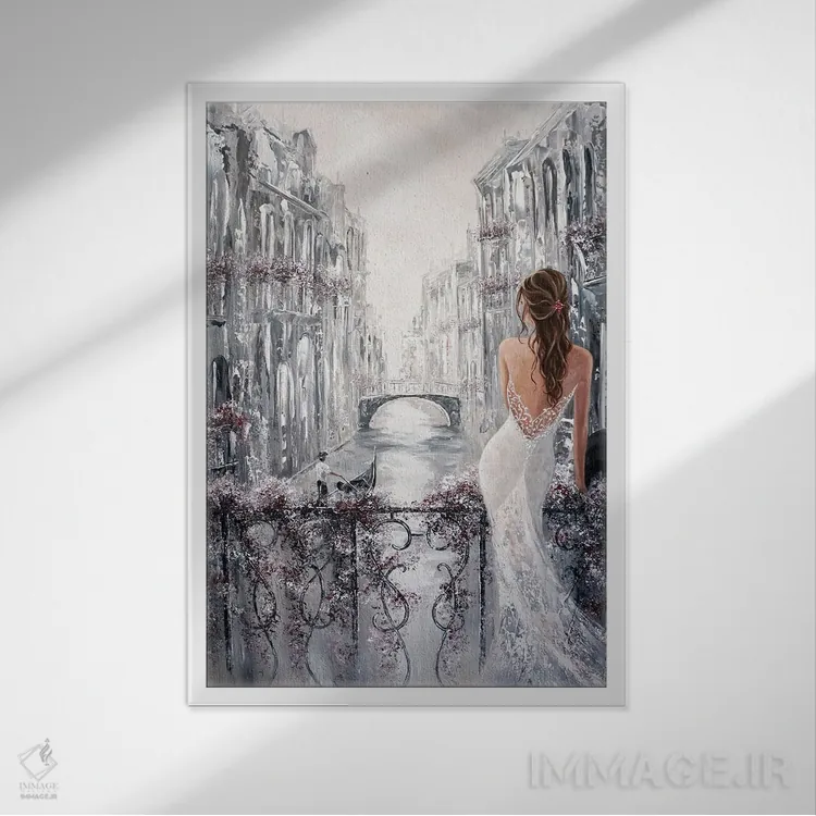 تابلو دکوراتیو Venice Charm,عطر شیرین، جذابیت ونیز اثر ایزابیلا کارولویچ - نمای قابدار سفید