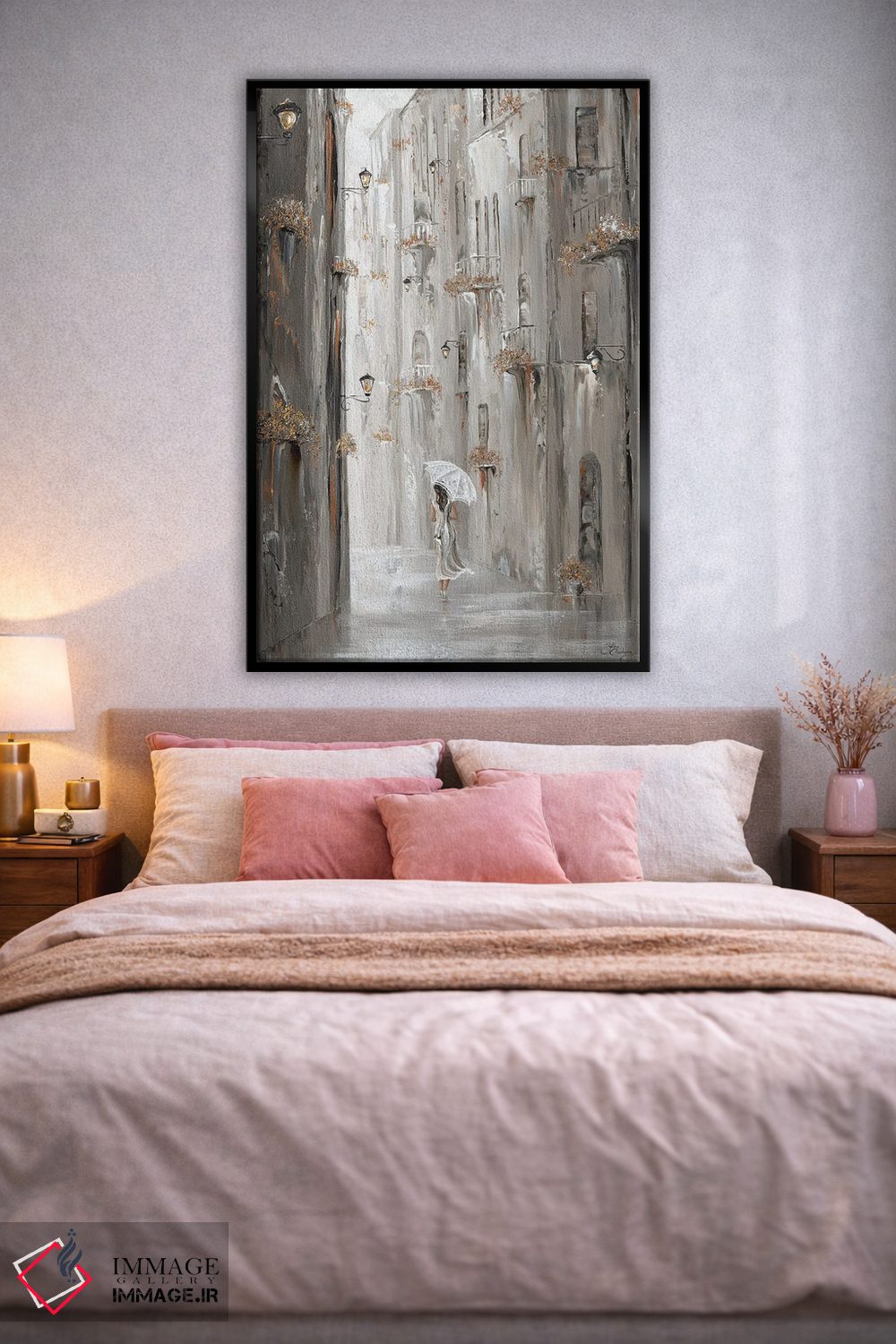 تابلو دکوراتیو Paris Street Scene,آرامش طلایی، صحنه خیابانی پاریس اثر ایزابیلا کارولویچ - D3B