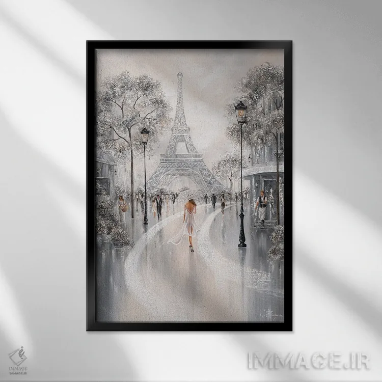 تابلو دکوراتیو Flair Of Paris,برج ایفل، رنگ وبوی پاریس اثر ایزابیلا کارولویچ - نمای قابدار مشکی