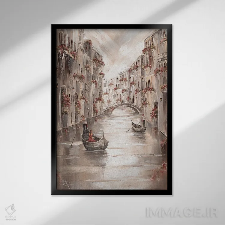 تابلو دکوراتیو Venice Charm,آرامش زیبا، جذابیت ونیز اثر ایزابیلا کارولویچ - نمای قابدار مشکی