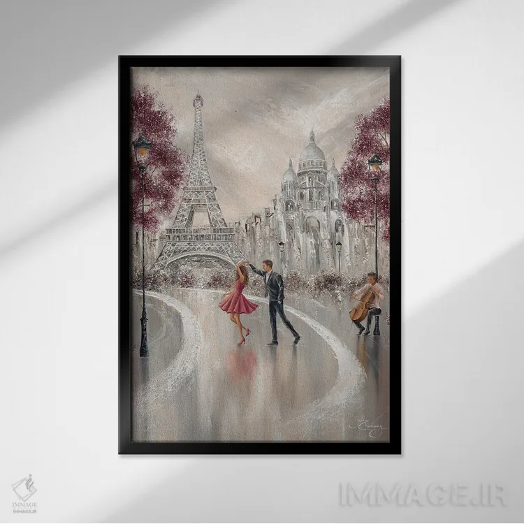 تابلو دکوراتیو Paris Dance III,پیچ وتاب، رقص پاریسی ۳ اثر ایزابیلا کارولویچ - نمای قابدار مشکی