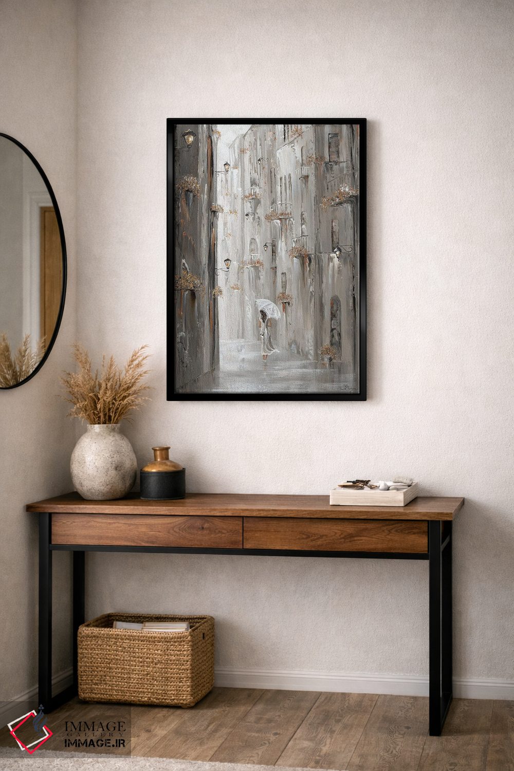 تابلو دکوراتیو Paris Street Scene,آرامش طلایی، صحنه خیابانی پاریس اثر ایزابیلا کارولویچ - D5B