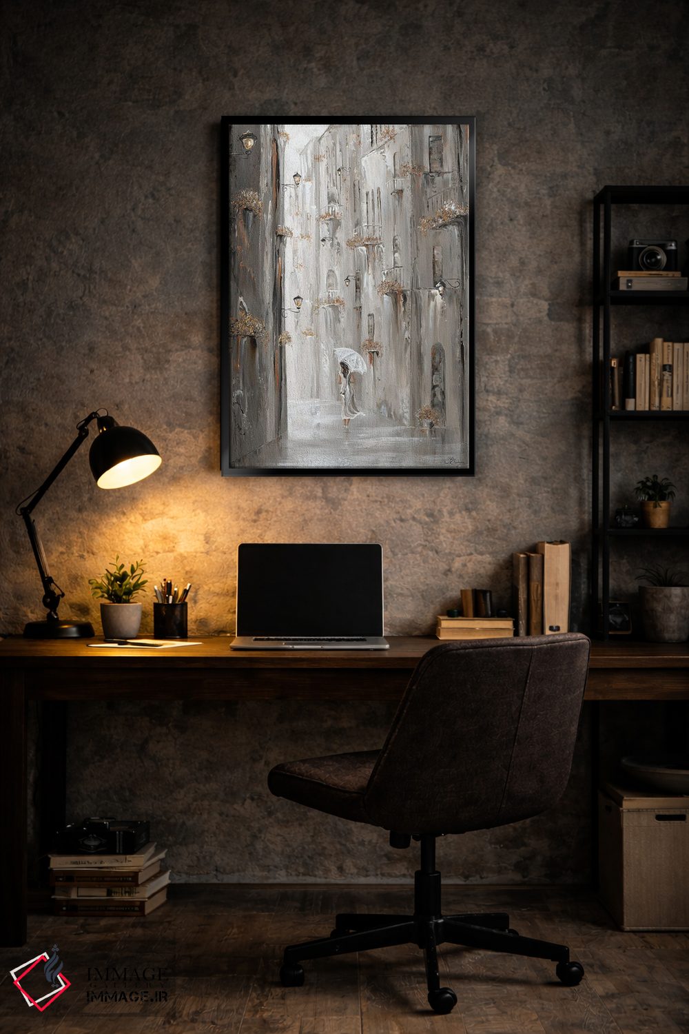 تابلو دکوراتیو Paris Street Scene,آرامش طلایی، صحنه خیابانی پاریس اثر ایزابیلا کارولویچ - D6B