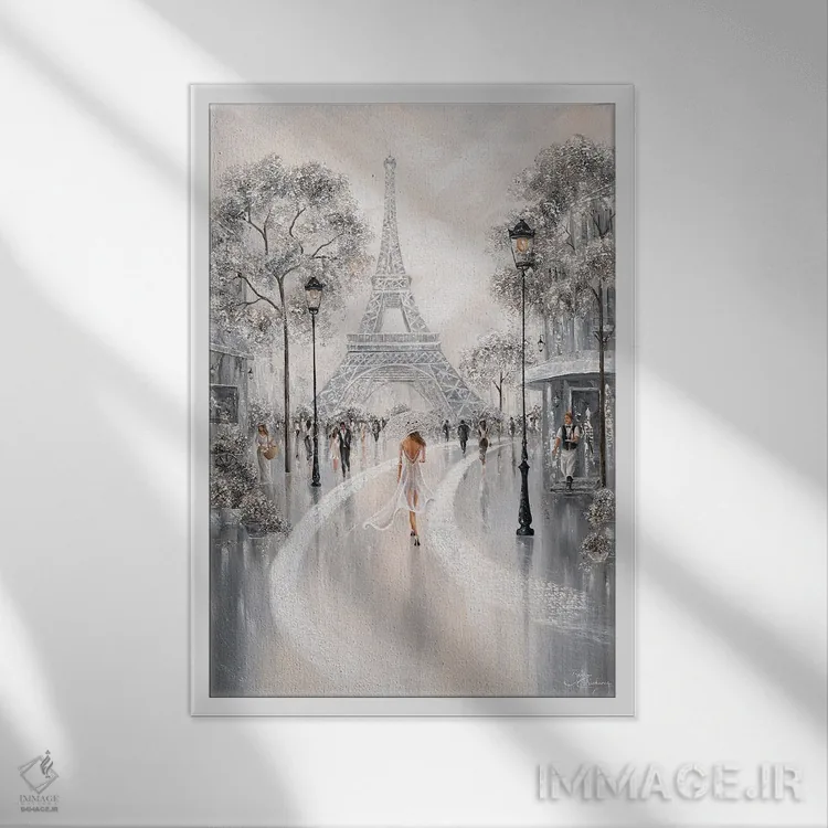 تابلو دکوراتیو Flair Of Paris,برج ایفل، رنگ وبوی پاریس اثر ایزابیلا کارولویچ - نمای قابدار سفید