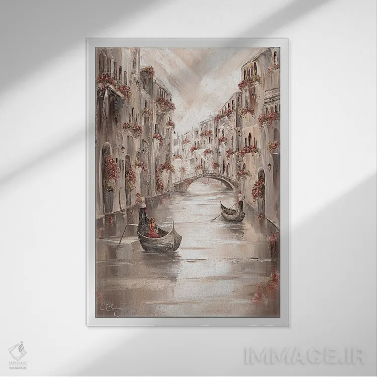 تابلو دکوراتیو Venice Charm,آرامش زیبا، جذابیت ونیز اثر ایزابیلا کارولویچ - نمای قابدار سفید
