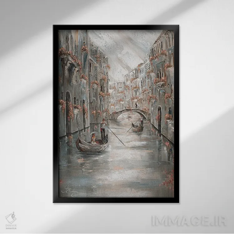 تابلو دکوراتیو Venice Charm,خاطره، جذابیت ونیز اثر ایزابیلا کارولویچ - نمای قابدار مشکی