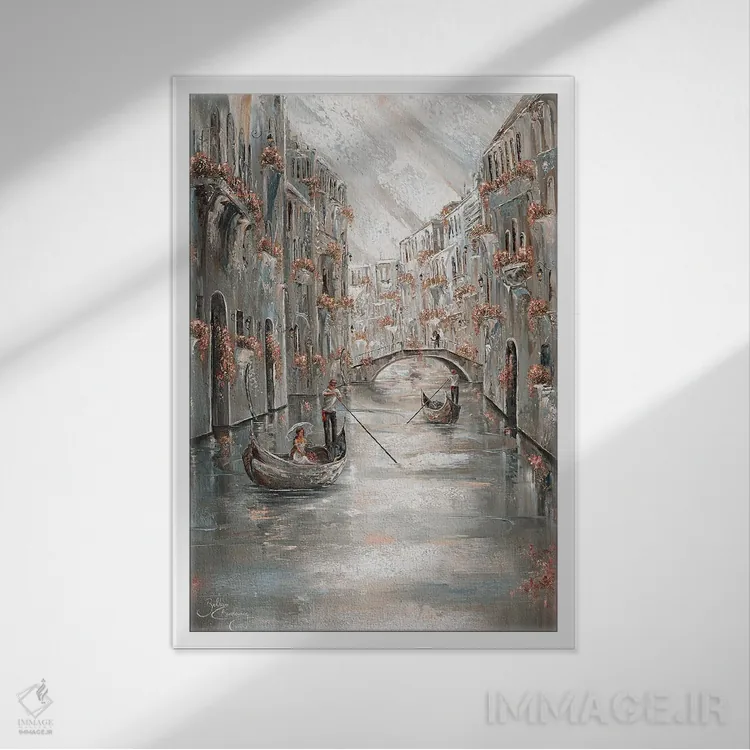 تابلو دکوراتیو Venice Charm,خاطره، جذابیت ونیز اثر ایزابیلا کارولویچ - نمای قابدار سفید