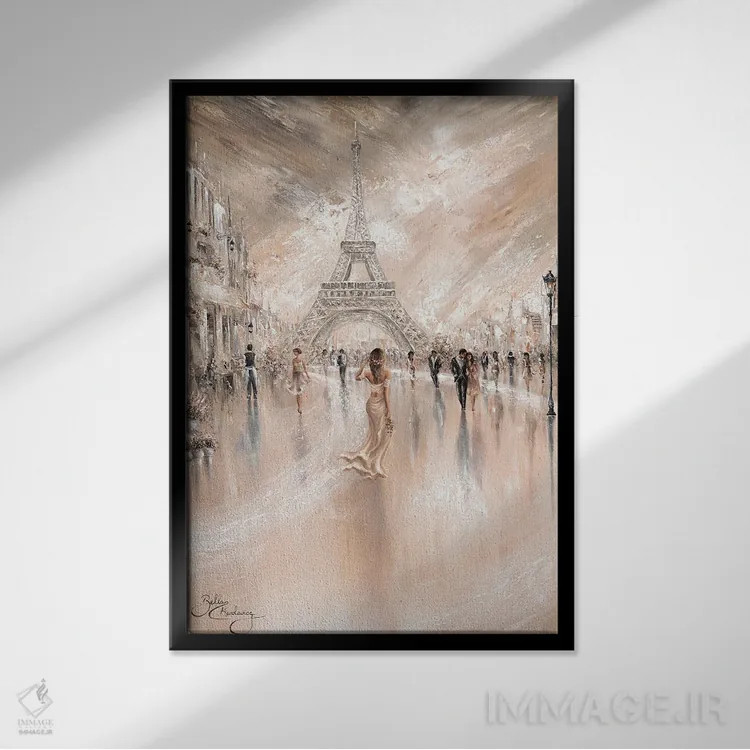 تابلو دکوراتیو Paris Flair,هارمونی، جذابیت پاریسی اثر ایزابیلا کارولویچ - نمای قابدار مشکی