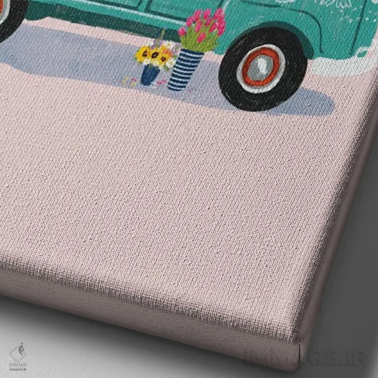 تابلو دکوراتیو بازار گل I اثر ایلاریا بندتی - نمای نزدیک بافت بوم