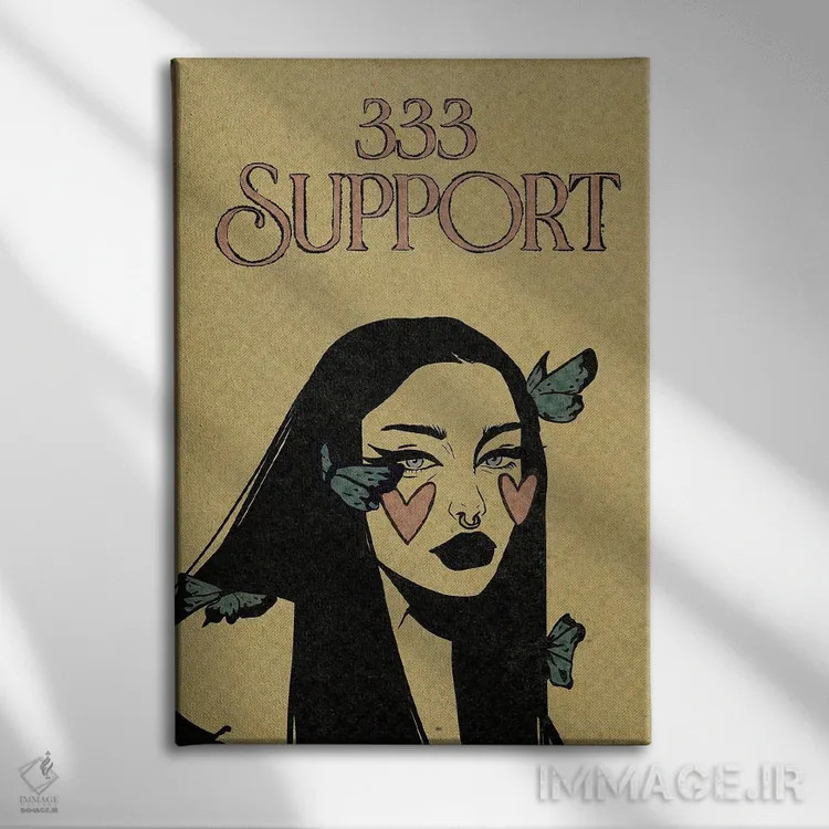 تابلو دکوراتیو عدد فرشته ۳۳۳ اثر ایلو ناتیکا - نمای روبهرو روی دیوار