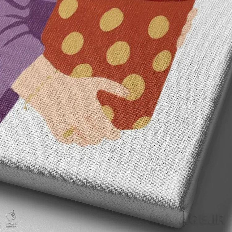 تابلو دکوراتیو دختر گیاه دوست II اثر ایلاریا بندتی - نمای نزدیک بافت بوم