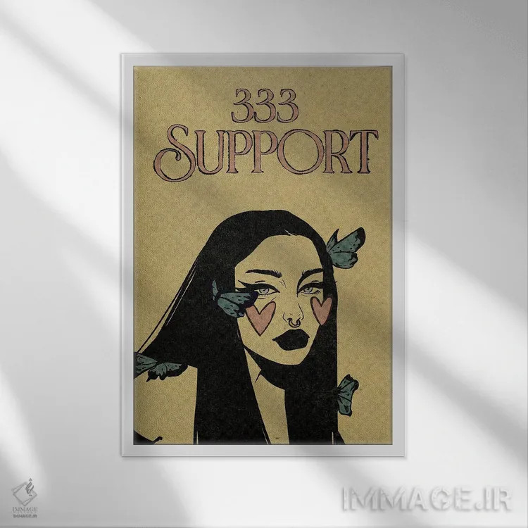 تابلو دکوراتیو عدد فرشته ۳۳۳ اثر ایلو ناتیکا - نمای قابدار سفید