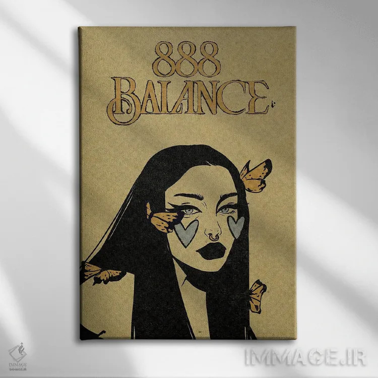 تابلو دکوراتیو عدد فرشته ۸۸۸ اثر ایلو ناتیکا - نمای روبهرو روی دیوار