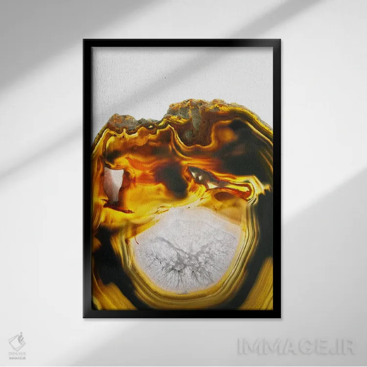 تابلو دکوراتیو گدازه کهربایی اثر فایو بای فایو کالکتیو - نمای قابدار مشکی