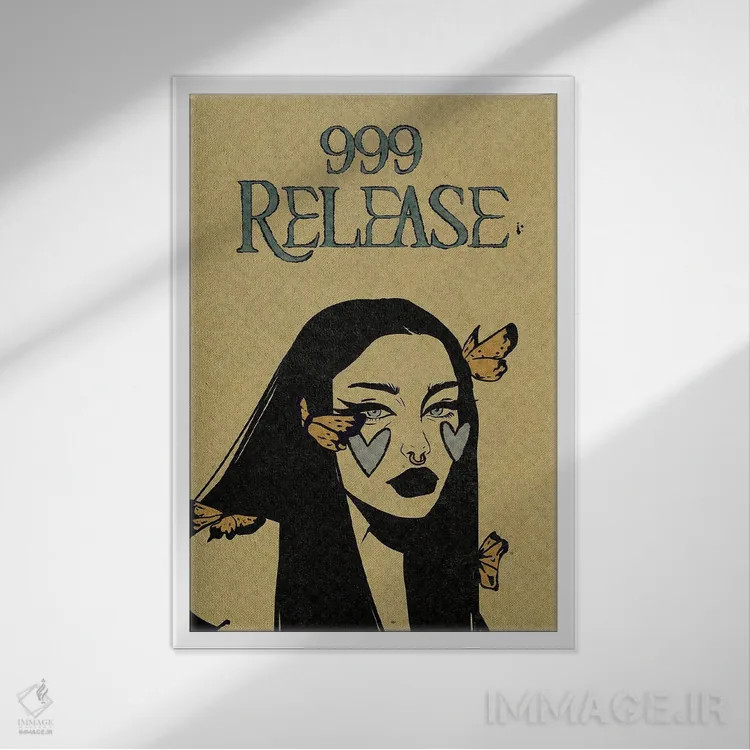 تابلو دکوراتیو عدد فرشته ۹۹۹ اثر ایلو ناتیکا - نمای قابدار سفید