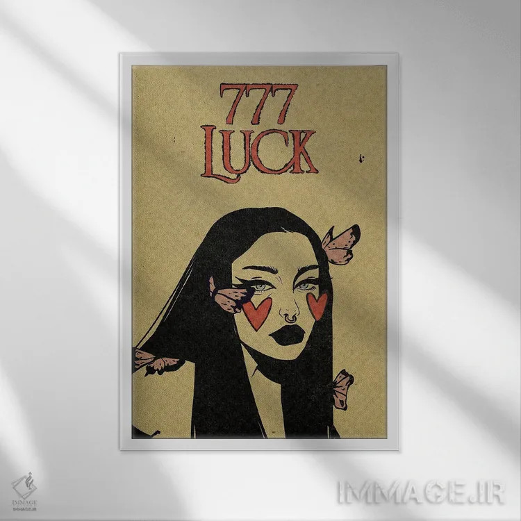 تابلو دکوراتیو عدد فرشته ۷۷۷ اثر ایلو ناتیکا - نمای قابدار سفید