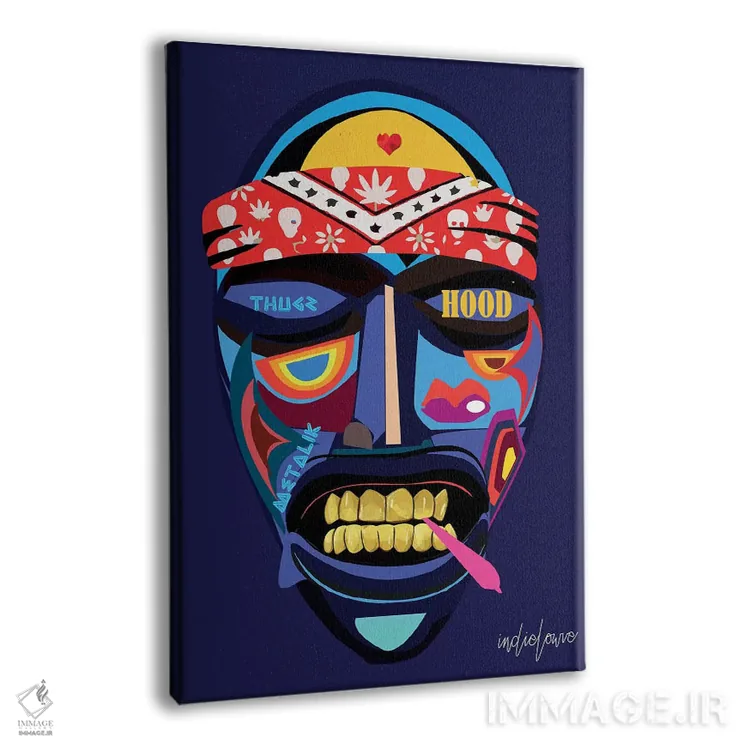 تابلو دکوراتیو نقاب ایمو اثر ایندی لاو - نمای پرسپکتیو محصول