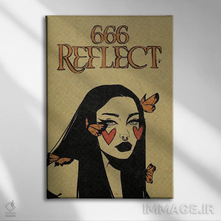 تابلو دکوراتیو عدد فرشته ۶۶۶ اثر ایلو ناتیکا - نمای روبهرو روی دیوار