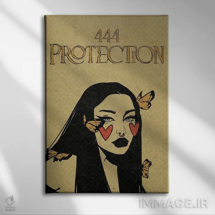 تابلو دکوراتیو عدد فرشته ۴۴۴ اثر ایلو ناتیکا - نمای روبهرو روی دیوار