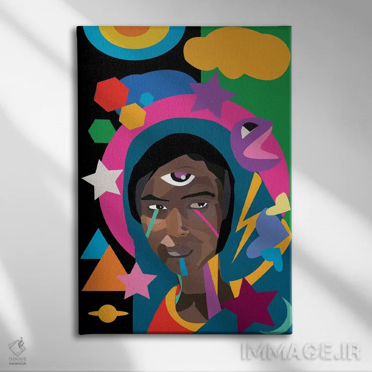 تابلو دکوراتیو مادونای اتیوپیایی اثر ایندی لاو - نمای روبهرو روی دیوار