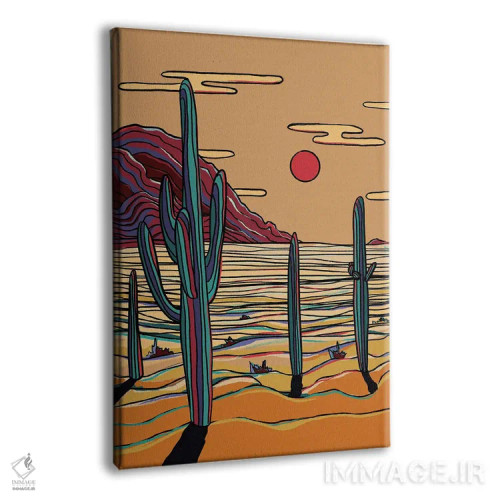 تابلو دکوراتیو کاکتوس های رنگارنگ اثر ایلو ناتیکا - نمای پرسپکتیو محصول