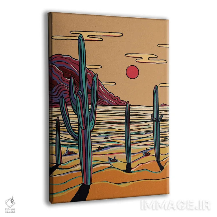 تابلو دکوراتیو کاکتوس های رنگارنگ اثر ایلو ناتیکا - نمای پرسپکتیو محصول