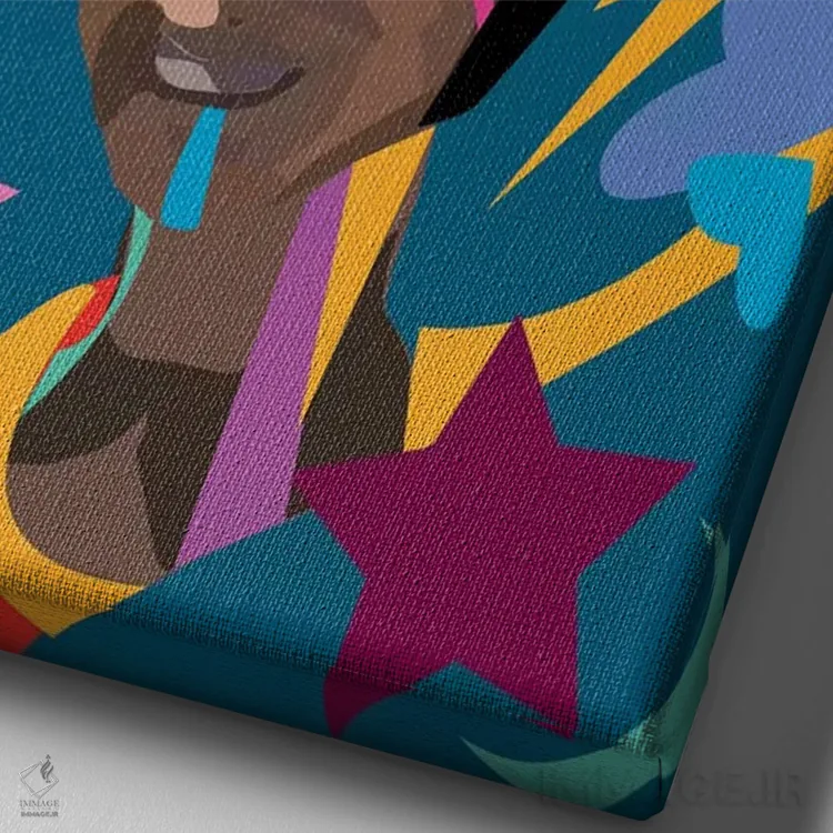 تابلو دکوراتیو مادونای اتیوپیایی اثر ایندی لاو - نمای نزدیک بافت بوم