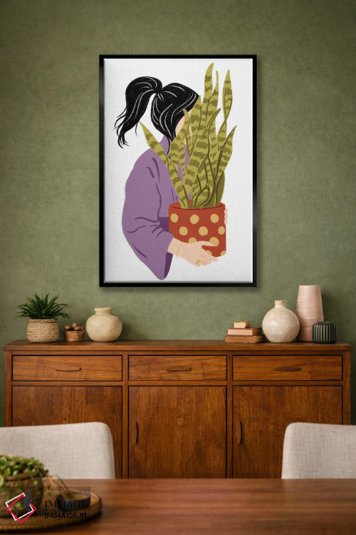 تابلو دکوراتیو دختر گیاه دوست II اثر ایلاریا بندتی - D3B