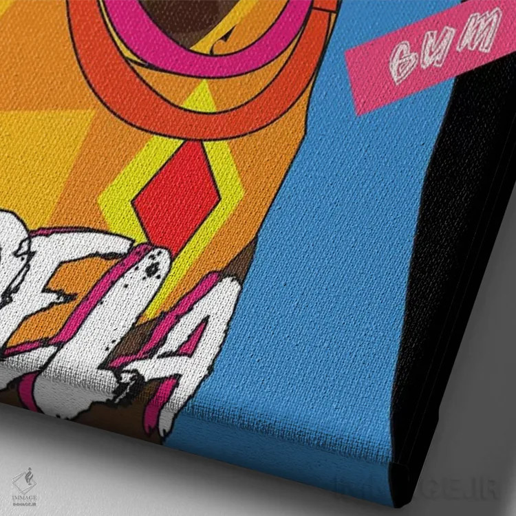 تابلو دکوراتیو ماندلا اثر ایندی لاو - نمای نزدیک بافت بوم