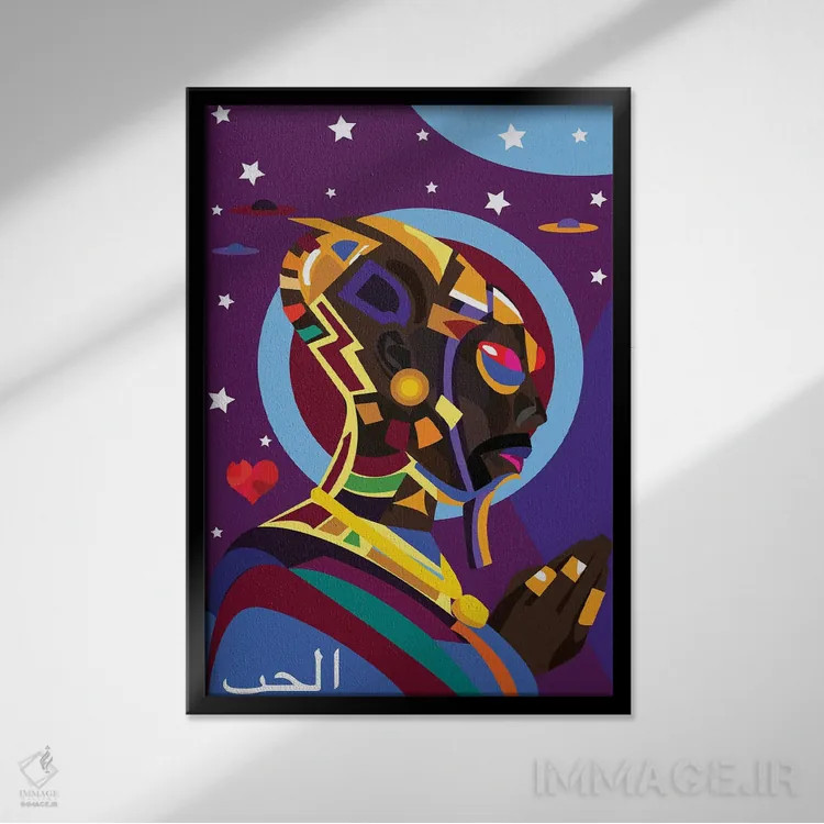 تابلو دکوراتیو بیگانه اثر ایندی لاو - نمای قابدار مشکی