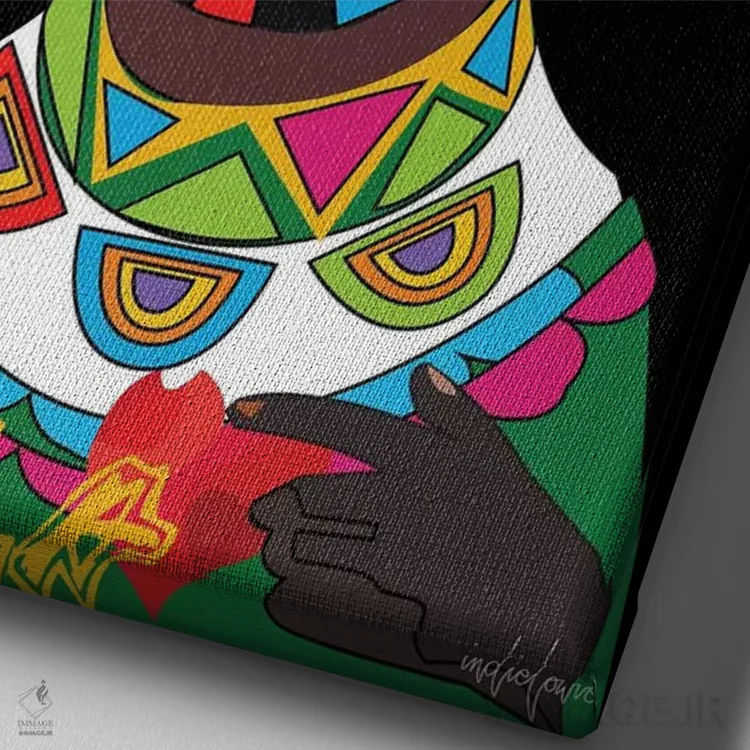 تابلو دکوراتیو فلا اثر ایندی لاو - نمای نزدیک بافت بوم