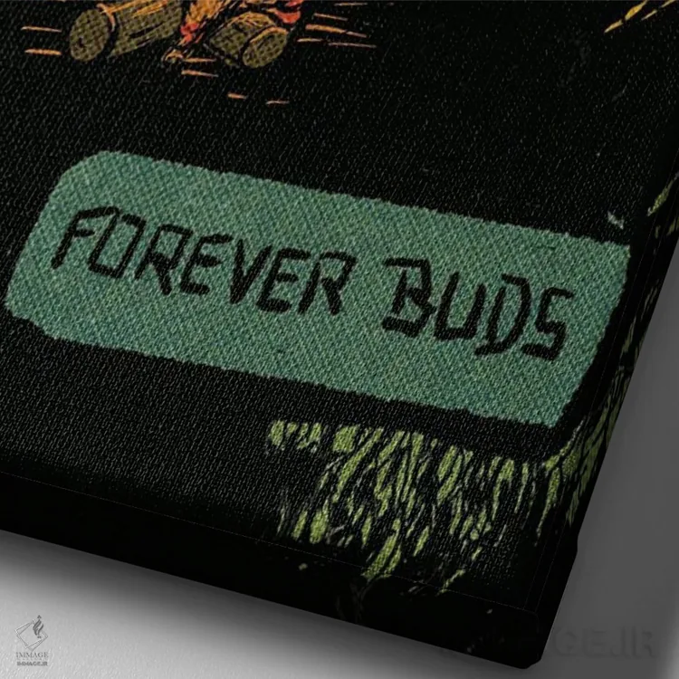 تابلو دکوراتیو دوستان همیشگی اثر ایلو ناتیکا - نمای نزدیک بافت بوم