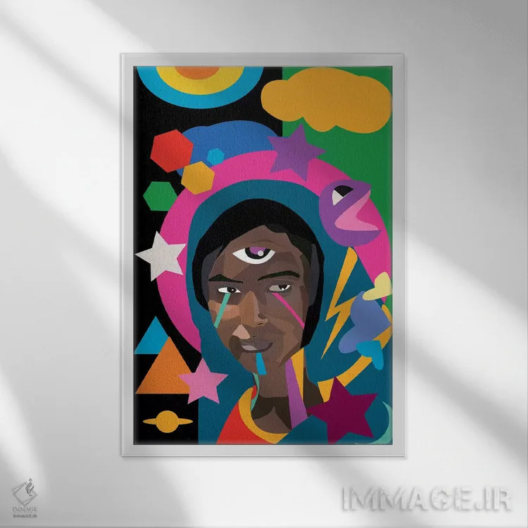 تابلو دکوراتیو مادونای اتیوپیایی اثر ایندی لاو - نمای قابدار سفید