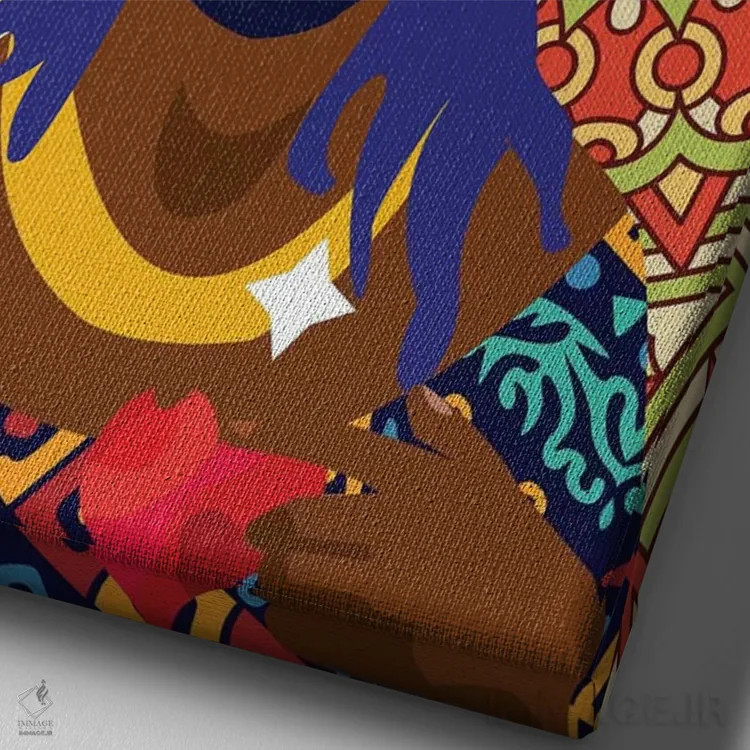 تابلوی عیسی اثر ایندی لاو - نمای نزدیک بافت بوم