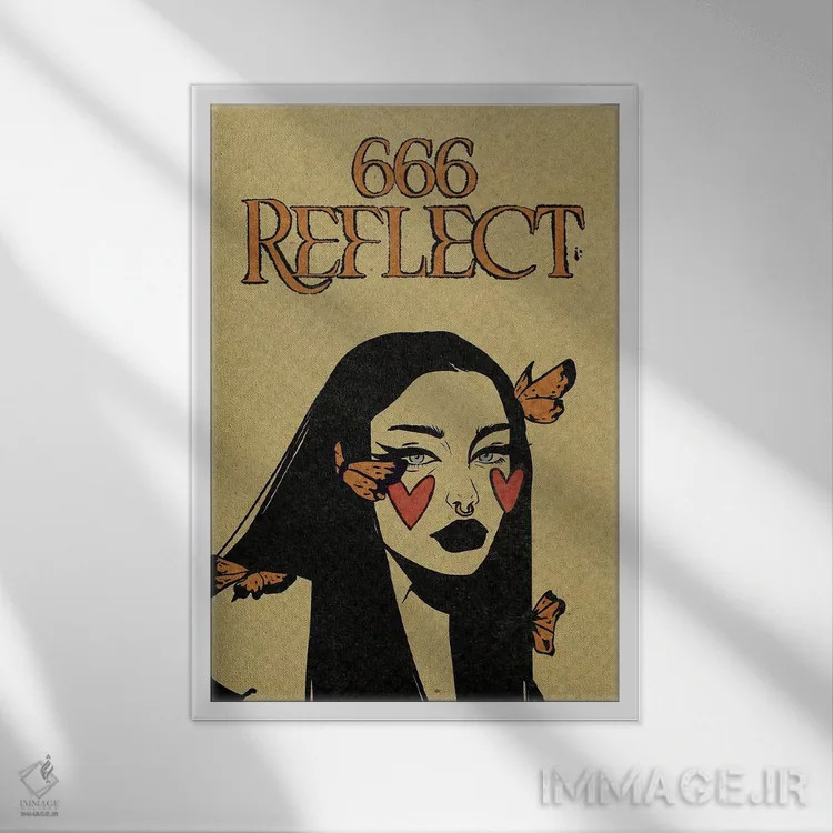 تابلو دکوراتیو عدد فرشته ۶۶۶ اثر ایلو ناتیکا - نمای قابدار سفید