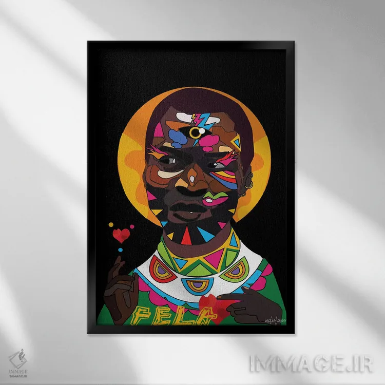 تابلو دکوراتیو فلا اثر ایندی لاو - نمای قابدار مشکی