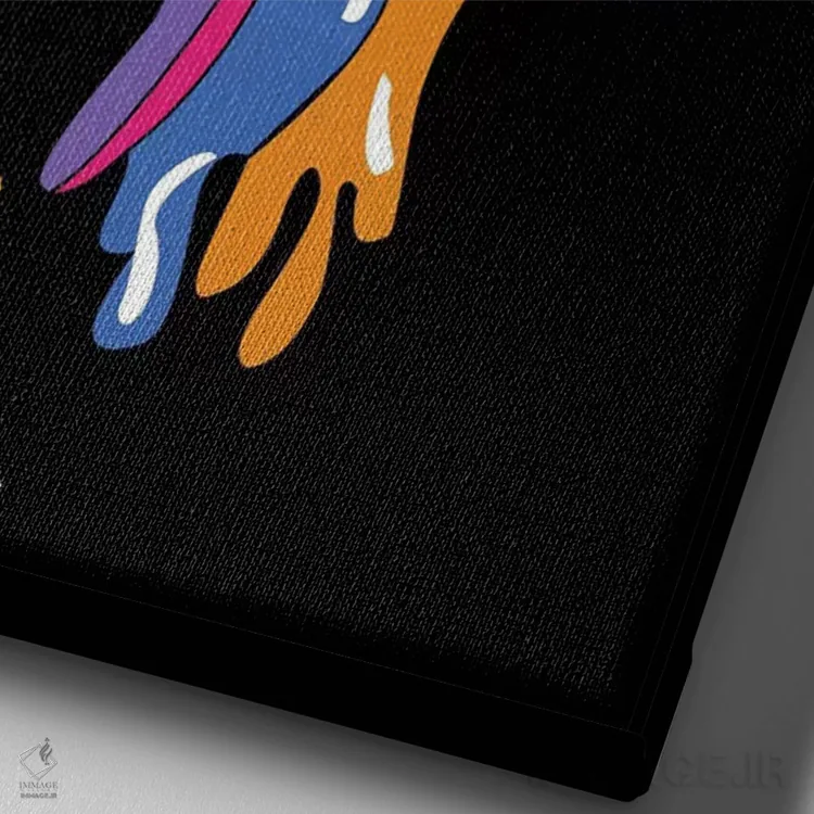 تابلو دکوراتیو انکرومه اثر ایندی لاو - نمای نزدیک بافت بوم