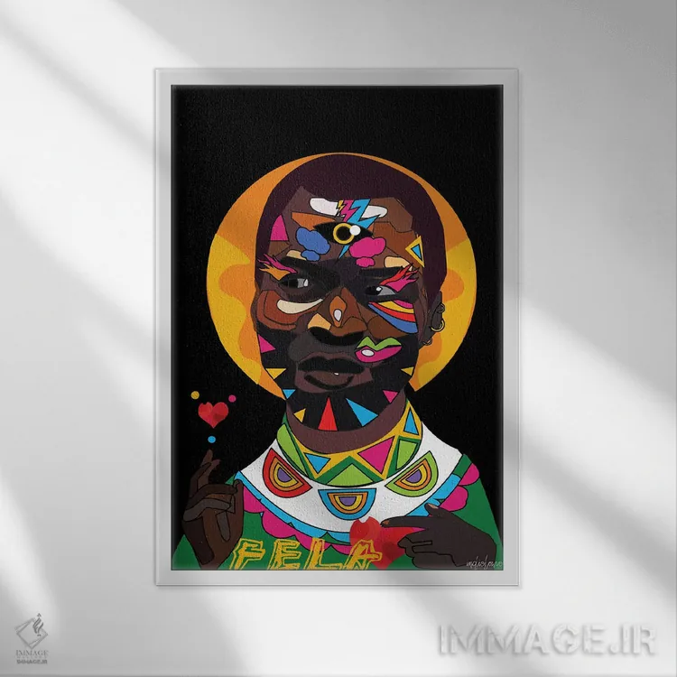 تابلو دکوراتیو فلا اثر ایندی لاو - نمای قابدار سفید