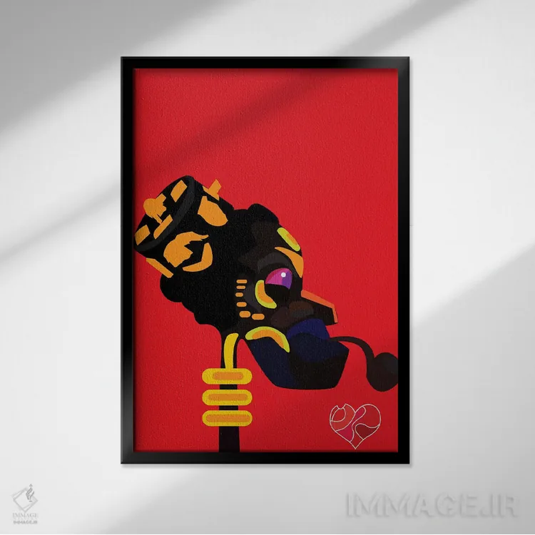 تابلو دکوراتیو پیپ اثر ایندی لاو - نمای قابدار مشکی