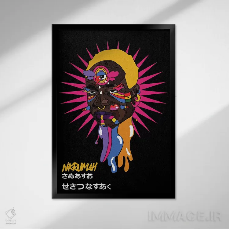 تابلو دکوراتیو انکرومه اثر ایندی لاو - نمای قابدار مشکی