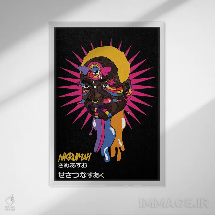 تابلو دکوراتیو انکرومه اثر ایندی لاو - نمای قابدار سفید