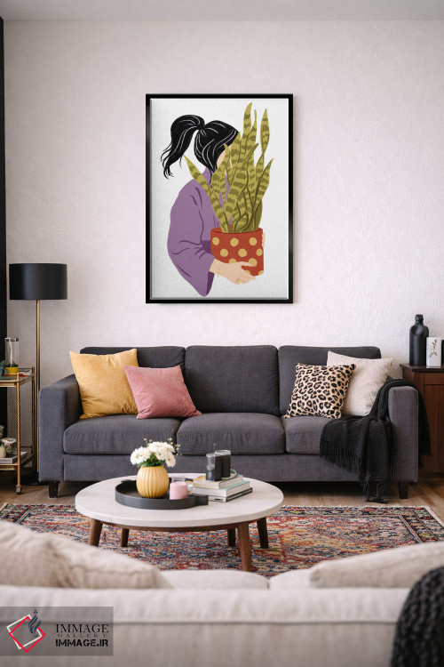 تابلو دکوراتیو دختر گیاه دوست II اثر ایلاریا بندتی - D4B